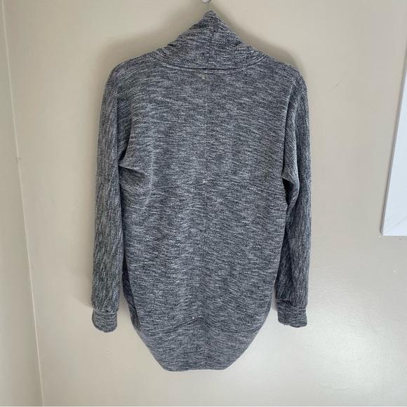 SEDUCTION Batwing Cocoon Sweater Cardigan, Heather Grey, Sliver Stud Detail - Picture 2 of 6